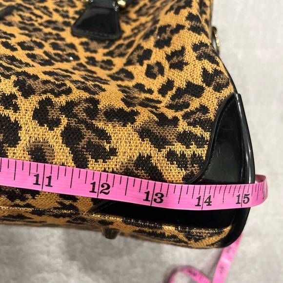 DIANE VON FURSTENBERG Madagascar Leopard Print Canvas Bag Badanco Luggage EUC - Picture 13 of 16